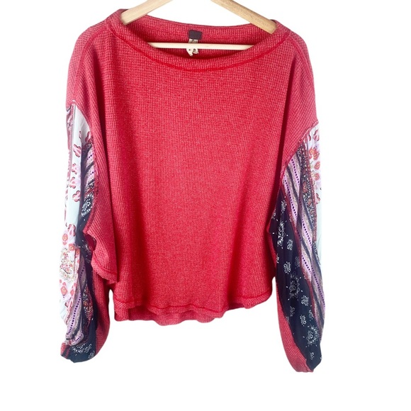 We The Free Red and Multicolor Blouse - Picture 4 of 8